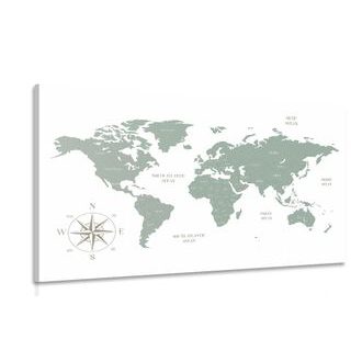 OBRAZ DECENTNÍ MAPA V ZELENÉM PROVEDENÍ - OBRAZY MAPY - OBRAZY