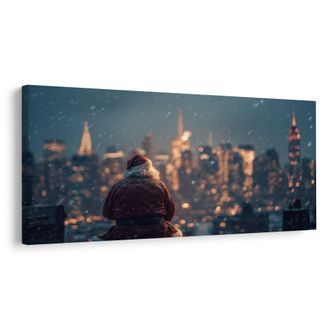 OBRAZ SVÁTEČNÍ NOC VE MĚSTĚ - VÁNOČNÍ A ZIMNÍ OBRAZY - PICTURES