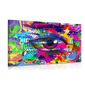CANVAS PRINT HUMAN EYE IN POP-ART STYLE - POP ART PICTURES - PICTURES