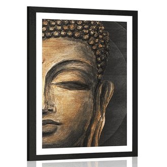 AFFICHE AVEC MONTURE LE VISAGE DE BOUDDHA - FENG SHUI - AFFICHES