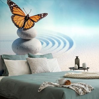 WALLPAPER BALANCE OF STONES WITH A BUTTERFLY - WALLPAPERS FENG SHUI - WALLPAPERS