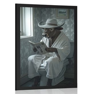 POSTER BIVOLUL CU ZIAR PE TOALETĂ - BIVOLI - POSTERE