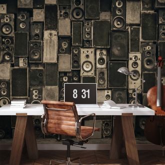 FOTOTAPETE RETRO-LAUTSPRECHER IM INDUSTRIESTIL - MUSIK FOTOTAPETEN - TAPETEN