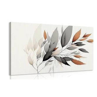 CANVAS PRINT MINIMALISTIC SPRIG OF LEAVES - PICTURES OF TREES AND LEAVES - PICTURES