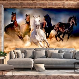Self adhesive wallpaper wild horses