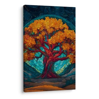 OBRAZ ZÁŘIVÝ STROM ŽIVOTA V NOCI - OBRAZY STROMY ŽIVOTA - OBRAZY