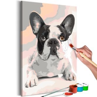 Picture painting by numbers french bulldog