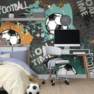 SELBSTKLEBENDE TAPETE FUSSBALL IM MODERNEN DESIGN - SELBSTKLEBENDE TAPETEN - TAPETEN