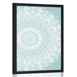 POSTER MANDALA OF HARMONY ON A BLUE BACKGROUND - FENG SHUI - POSTERS