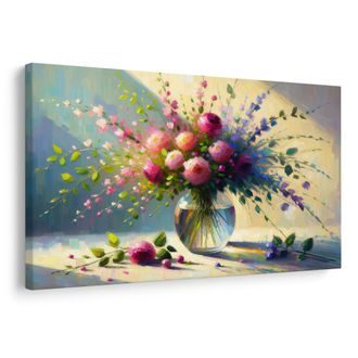 OBRAZ KYTICE RŮŽÍ VE VÁZE - OBRAZY RŮŽE - OBRAZY