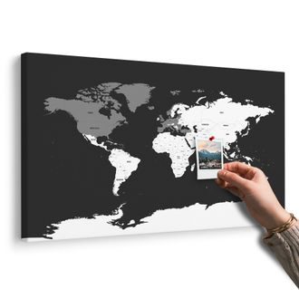 OBRAZ NA KORKU MODERNÍ MAPA S ČERNOBÍLÝM NÁDECHEM - OBRAZY NA KORKU - OBRAZY