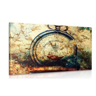 CANVAS PRINT ANTIQUE CLOCK - VINTAGE AND RETRO PICTURES - PICTURES