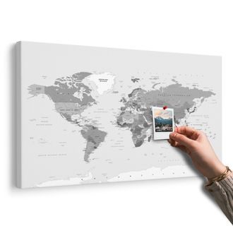 OBRAZ NA KORKU KLASICKÁ ČERNOBÍLÁ MAPA - OBRAZY NA KORKU - OBRAZY