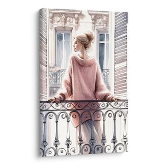 WANDBILD BLICK AUS PARISER FENSTER - WANDBILDER FRAUEN - BILDER