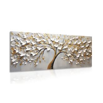 CANVAS PRINT A GOLDEN TREE WITH FLOWERS - PICTURES - 🔥 TOTAL SALE 🔥