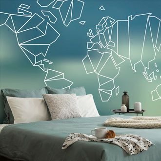 SELF ADHESIVE WALLPAPER STYLIZED WORLD MAP - SELF-ADHESIVE WALLPAPERS - WALLPAPERS