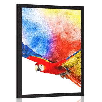 Poster Flug eines Papageis