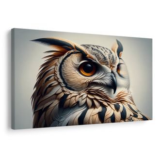 TABLEAU SUR TOILE – HIBOU AUX TONS CHAUDS - TABLEAUX - 🔥 VENTE TOTALE