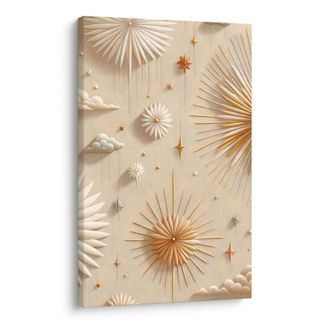 OBRAZ SLUNCE A HVĚZDY V OBLACÍCH - OBRAZY VÝCHOD A ZÁPAD SLUNCE - OBRAZY