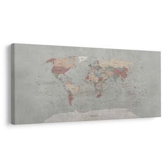 OBRAZ NA KORKU VINTAGE MAPA SVĚTA - PICTURES ON CORK - PICTURES