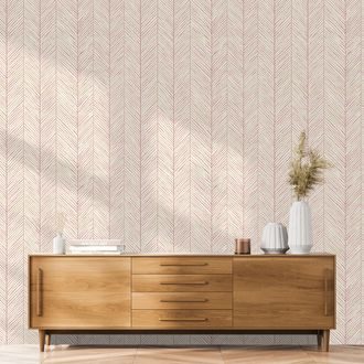 SAMOLEPÍCÍ FOTOTAPETA JEMNÝ RŮŽOVÝ CHEVRON VZOR - PATTERNED WALLPAPERS - WALLPAPERS