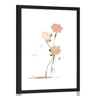 Poster with passepartout beauty of flowers