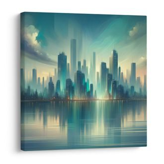 OBRAZ ODRAZ MĚSTA NA HLADINĚ - OBRAZY MĚSTA - OBRAZY