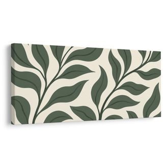 TABLEAU SUR TOILE – MOTIF BOTANIQUE DÉCORATIF DE FEUILLES - TABLEAUX ARBRES ET FEUILLES - TABLEAUX