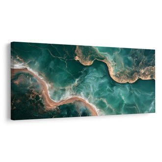 OBRAZ ZLATAVÉ VLNY NA TYRKYSU - MARBLE PICTURES - PICTURES