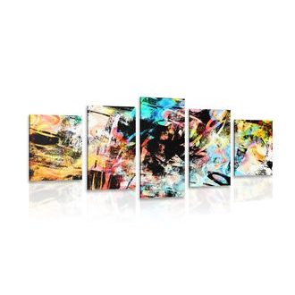 5-PIECE CANVAS PRINT UNIQUE GRAFFITI ART - POP ART PICTURES - PICTURES