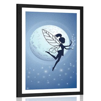 POSTER WITH MOUNT FAIRY IN THE MOONLIGHT - FAIRYTALE CREATURES - POSTERS