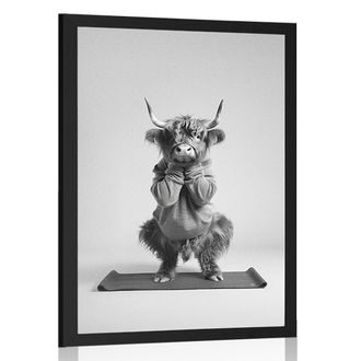 ПЛАКАТ – КРАВА ПРАВИ ЙОГА НА ПОСТЕЛКА - БИВОЛИ И КРАВИ - ПЛАКАТИ