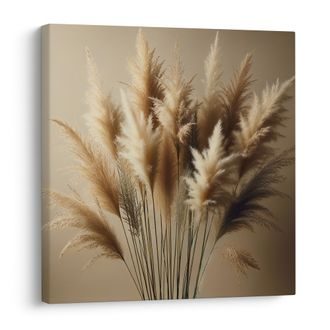 WANDBILD ZARTE PAMPASGRAS-HALME - BILDER VON GRASHALMEN - BILDER