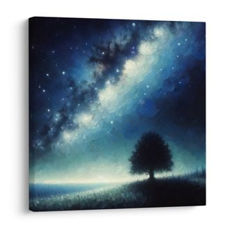 OBRAZ OSAMĚLÝ STROM ŽIVOTA A GALAXIE - OBRAZY STROMY ŽIVOTA - OBRAZY