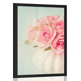 AFFICHE ROSES DANS UN VASE - VÁZY - AFFICHES