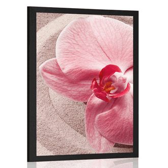 POSTER SEA SAND AND A PINK ORCHID - FENG SHUI - POSTERS