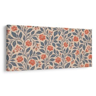 TABLEAU SUR TOILE – ORNEMENT FLORAL VINTAGE - TABLEAUX DE FLEURS - TABLEAUX