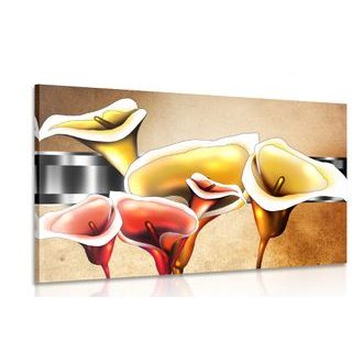 OBRAZ ELEGANTNÍ KVĚTY KALY - ABSTRAKTNÍ OBRAZY - OBRAZY