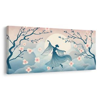 OBRAZ SILUETA TANEČNICE MEZI SAKURAMI - OBRAZY ŽENY - OBRAZY