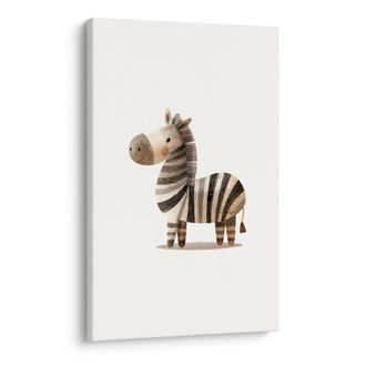 OBRAZ ROZTOMILÁ PRUHOVANÁ ZEBRA - DĚTSKÉ OBRAZY ZVÍŘÁTKA - OBRAZY