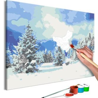 Obraz maľovanie podľa čísiel zasnežený les - Snow Christmas Trees