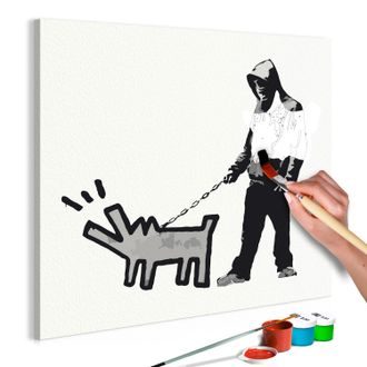 Obraz maľovanie podľa čísiel Banksy - Dog Barking