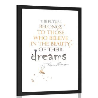 AFFICHE AVEC MONTURE CITATION DE MOTIVATION - ELEANOR ROOSEVELT - DE NOTRE ATELIER - AFFICHES