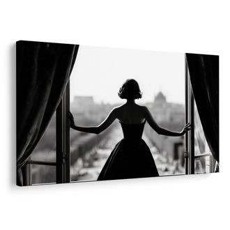 OBRAZ SILUETA ŽENY U OKNA - OBRAZY ŽENY - OBRAZY