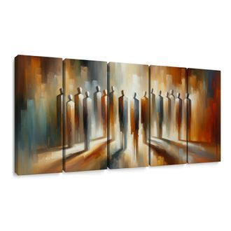 5-TEILIGES WANDBILD FIGUREN IM SCHEIN - BILDER VON MENSCHEN - BILDER