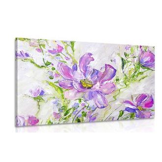 CANVAS PRINT PAINTED SUMMER FLOWERS - PICTURES FLOWERS - PICTURES