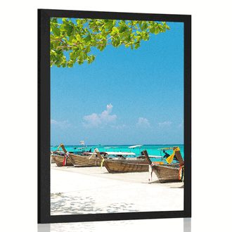 POSTER WHITE SANDY BEACH ON BAMBOO ISLAND - NATURE - POSTERS