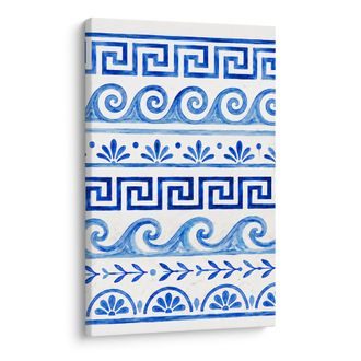 TABLEAU SUR TOILE – MOTIFS BLEUS MÉDITERRANÉENS - TABLEAUX PAR THÈME - TABLEAUX