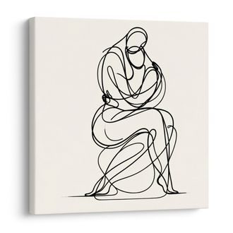 OBRAZ ZAMYŠLENÁ SILUETA V KŘIVKÁCH - OBRAZY ŽENY - OBRAZY