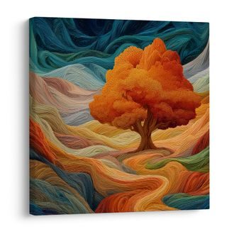 OBRAZ BAREVNÝ STROM ŽIVOTA V PŘÍRODĚ - OBRAZY STROMY ŽIVOTA - OBRAZY